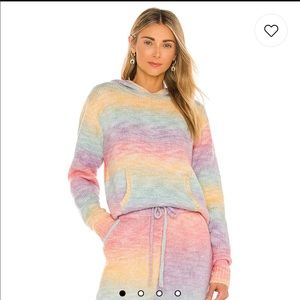 Frankie’s Bikinis Rainbow Knit Aiden Sweater Hoodie Size S